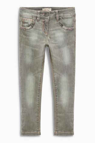 Grey Jewel Skinny Jeans (3-16yrs)